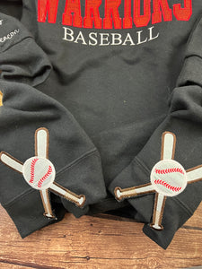 Custom Baseball Sweatshirt, Glitter Appliqué Team Name, Embroidered BASEBALL, Game Day Shirt, Sports Mom Gift, Personalized Jersey, Team Spirit