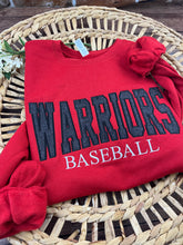 Load image into Gallery viewer, Custom Baseball Sweatshirt, Glitter Appliqué Team Name, Embroidered BASEBALL, Game Day Shirt, Sports Mom Gift, Personalized Jersey, Team Spirit
