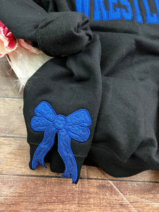 Add on item - Side Bows on sweatshirt made from Swaddle blanket or baby clothes, onesies, blankets, memory keepsake item.