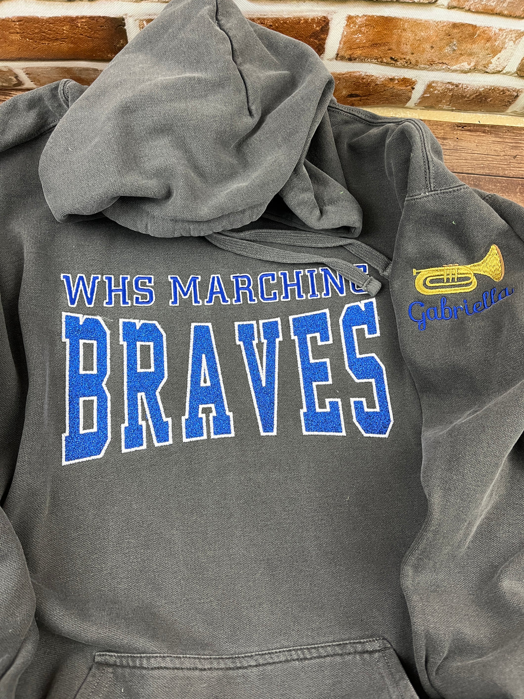 WHS MARCHING BRAVES Band Sweatshirt – Glitter Appliqué & Embroidered Design