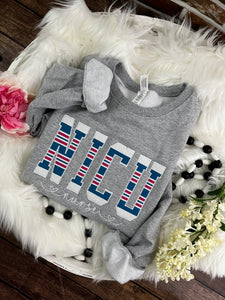 NICU Nurse sweatshirt from Baby Hospital Blanket - Labor and Delivery RN NICU - Fabric Keepsake Sweatshirts - Applique