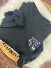 Load image into Gallery viewer, Nurse Bow Quarter Zip sweatshirt or Full Zip hoodie from baby hospital swaddle Blanket-  RN labor delivery  Licensed Practical, CNA,  - Jacket
