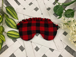 Cozy Comfort: Buffalo Plaid 1/2lb Weighted Eye Mask - Embrace Serenity in Style!