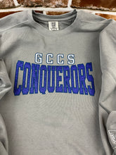 Load image into Gallery viewer, GCCS CONQUERORS Team Sweatshirt – Glitter Appliqué &amp; Embroidered Design with Side Bows

