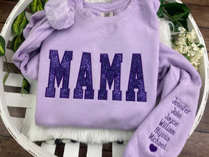 Cherished MAMA: Embrace Comfort and Style with Custom Appliqué Apparel / Daddy/ Grandma - Fabric Keepsake Sweatshirts - Applique