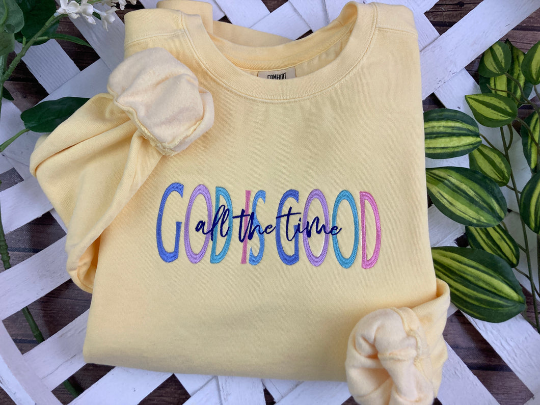 God is Good - All the time Christian Bible Scripture Embroidered Shirt - Mom - Grammy - Comfort Colors Embroidered - Mommy (Copy)