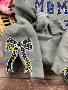 Add on item - Side Bows on sweatshirt made from Swaddle blanket or baby clothes, onesies, blankets, memory keepsake item.