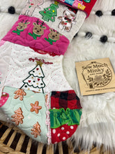 Load image into Gallery viewer, Memory Keepsake Christmas Stocking from Baby Clothes | Personalized Name Cuff | Quilted Patchwork Heirloom | Custom Handmade Gift
