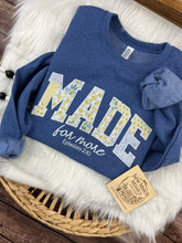 Load image into Gallery viewer, Made for More – Ephesians 2:10 | Floral Appliqué Christian Sweatshirt or T-Shirt
