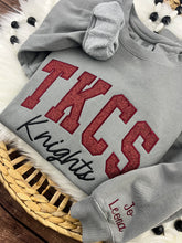 Load image into Gallery viewer, The King’s Christian School TKCS Knights Sweatshirt – Custom Embroidered School Spirit Crewneck
