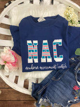 Load image into Gallery viewer, BULK ORDER of 10 or more - NAC Nurse sweatshirt from Baby  - Hospital Blanket - Newborn Assessment Center - Fabric Keepsake Sweatshirts - Applique (Copy)
