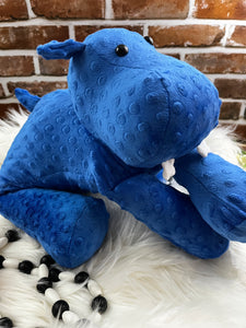 2lbs -15lbs Weighted Hippo Stuffed Minky Animal Lap Pad -for Comfort, Special Needs, Sleep, Anxiety and Stress Relief - Custom Made