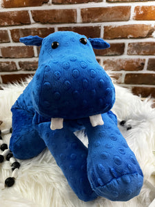 2lbs -15lbs Weighted Hippo Stuffed Minky Animal Lap Pad -for Comfort, Special Needs, Sleep, Anxiety and Stress Relief - Custom Made