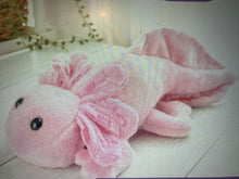 Load image into Gallery viewer, 2lbs -15lbs Weighted  Axolotl Stuffed Minky Animal Lap Pad -for Comfort, Special Needs, Sleep, Anxiety and Stress Relief - Custom Made
