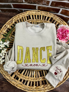 Dance Mom **Custom Glitter Embroidered Sports Mom Sweatshirt**