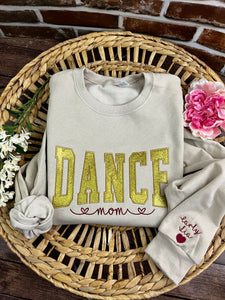 Dance Mom **Custom Glitter Embroidered Sports Mom Sweatshirt**