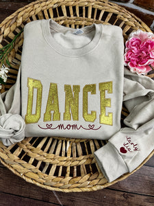 Dance Mom **Custom Glitter Embroidered Sports Mom Sweatshirt**