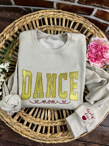 Dance Mom **Custom Glitter Embroidered Sports Mom Sweatshirt**