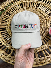 Load image into Gallery viewer, Custom Text *** Embroidered Hat Personalized Text Font Thread Color Adjustable Adams Dad Ponytail Trucker Cap Gift Business Logo Sports Team Name**
