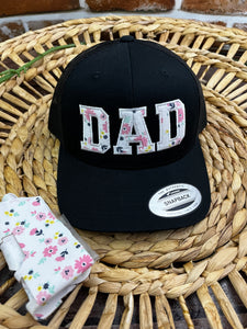 **Dad Mom Pop Embroidered Hat Custom Name Text Gift Swaddle Hospital Blanket Keepsake Newborn Baby Announcement Adjustable Cap Personalized**