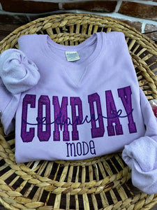 **Comp Day Dance Mode Glitter Embroidered Sweatshirt | Custom Dance Crew Shirt | Competition Day Gift | Personalized Dance Team Apparel**