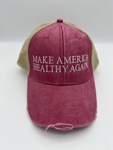 Make Anerica Healthy Again *** Embroidered Hat Personalized Text Font Thread Color Adjustable Adams xlDad Ponytail Trucker Cap Gift Business Logo Sports Team Name**