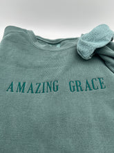 Load image into Gallery viewer, AMAZING GRACE Sweatshirt – Cozy, Hymn Faith-Inspired Apparel Bible verse Christian tee Comfort Colors or Jerzees Sweatshirt Embroidered
