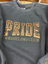 Load image into Gallery viewer, Custom PRIDE Wrestling Club Sweatshirt with Sequins | Personalized Team Spirit Shirt | Optional Sleeve Embroidery | Comfort Colors or Jerzees
