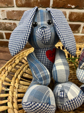 Load image into Gallery viewer, Custom Memory Rabbit Stuffed Animal Made from Clothing – Keepsake Bunny Gift – Personalized Handmade Plush Toy – Bereavement Memorial
