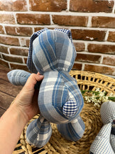 Load image into Gallery viewer, Custom Memory Rabbit Stuffed Animal Made from Clothing – Keepsake Bunny Gift – Personalized Handmade Plush Toy – Bereavement Memorial

