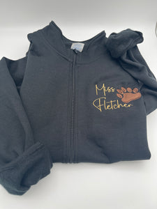 Personalized Bear Paw Embroidered Sweatshirt | Custom Teacher Jacket | Full Zip or Quarter Zip | Teacher Appreciation Gift
