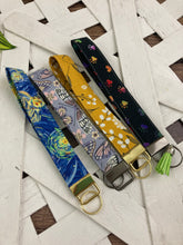 Load image into Gallery viewer, Cute Keychain Wristlet Key Fob - Paw Prints, Flowers, Butterflies
