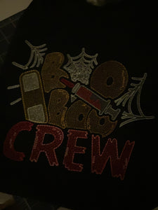 Boo Boo Crew - Halloween Embroidered Shirt -Teacher Nurse Pediatrician Comfort Colors Embroidered - school