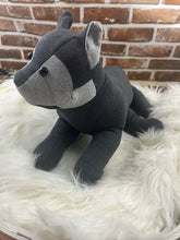 Load image into Gallery viewer, Custom Memory Wolf Keepsake | Made from Loved One’s Clothing | Personalized Plush Memorial Gift | Bereavement &amp; Remembrance Wolf
