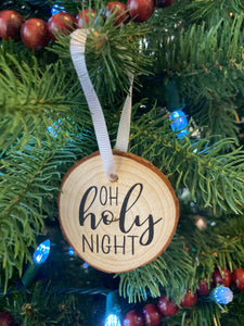 Wood Christmas Ornaments - Oh Holy Night, Sleep in heavenly peace, Joy to the World - handcrafted.