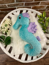 Load image into Gallery viewer, 2lbs -8lbs Weighted  Sea Horse Stuffed Minky Animal Plushie Lap Pad -for Comfort, Special Needs, Sleep, Anxiety and Stress Relief - Custom Made
