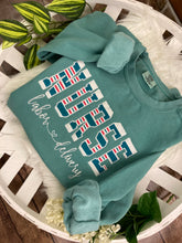 Load image into Gallery viewer, Nurse sweatshirt from baby hospital swaddle Blanket-  RN labor delivery  Licensed Practical, CNA,  - Fabric Keepsake Sweatshirts - Applique
