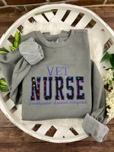 Load image into Gallery viewer, Vet NURSE Embroidered Sweatshirt - Rainbow paw Prints 🐾 , Applique
