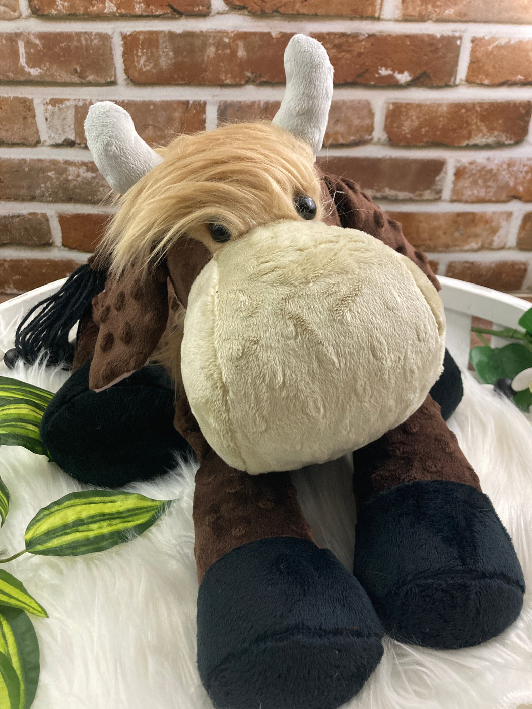 2lbs -10lbs Weighted Highland Cow Stuffed Minky Animal Lap Pad -for Comfort,  Anxiety and Stress Relief - Custom Made