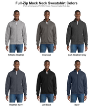 Load image into Gallery viewer, Port and Company full zip mock neck sweatshirt color chart
