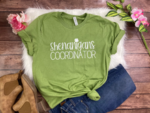 Load image into Gallery viewer, Shenanigans Coordinator T-Shirt - Funny Bella Canvas Tee - Humor Graphic Shirt - Party Planner Gift - Quirky Casual Top
