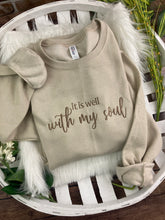 Load image into Gallery viewer, It is well with my soul Psalm 46:1-3 Embroidered Shirt - Mom - Bible verse Christian tee Comfort Colors or Jerzees Sweatshirt Embroidered
