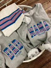 Load image into Gallery viewer, Curved DAD - Grandpa - Hospital Swaddle Blanket - Comfort, Fathers Day Custom Appliqué Apparel / Daddy - Keepsake Sweatshirts Embroidered
