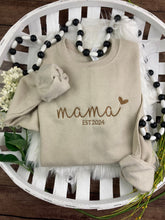 Load image into Gallery viewer, Custom Embroidered MAMA Sweatshirt - Grammy, Grandma, Personalized names Est. date Tshirt
