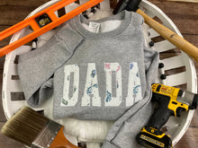 Load image into Gallery viewer, DADA, Dad, Papa, Sweatshirt or Tshirt from Baby Clothes - Onesies / Daddy / Grandpa - Keepsake Sweatshirts - Applique Fathers Day Gift Idea
