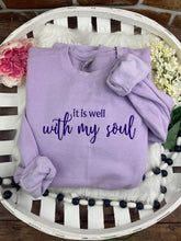 Load image into Gallery viewer, It is well with my soul Psalm 46:1-3 Embroidered Shirt - Mom - Bible verse Christian tee Comfort Colors or Jerzees Sweatshirt Embroidered
