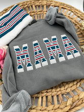 Load image into Gallery viewer, MAMA Hospital Swaddle Blanket - Comfort and Style with Custom Appliqué Apparel / Daddy / Grandma - Fabric Keepsake Sweatshirt Embroidered
