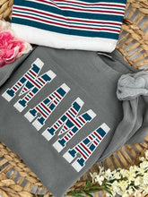 Load image into Gallery viewer, MAMA Hospital Swaddle Blanket - Comfort and Style with Custom Appliqué Apparel / Daddy / Grandma - Fabric Keepsake Sweatshirt Embroidered
