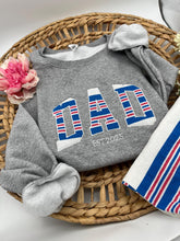 Load image into Gallery viewer, Curved DAD - Grandpa - Hospital Swaddle Blanket - Comfort, Fathers Day Custom Appliqué Apparel / Daddy - Keepsake Sweatshirts Embroidered
