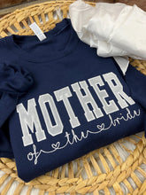 Load image into Gallery viewer, Custom Memory Keepsake BRIDE, Custom name, or WIFE Shirt Wedding Dress Appliqué Personalized Sweatshirt Anniversary Gift Clothing
